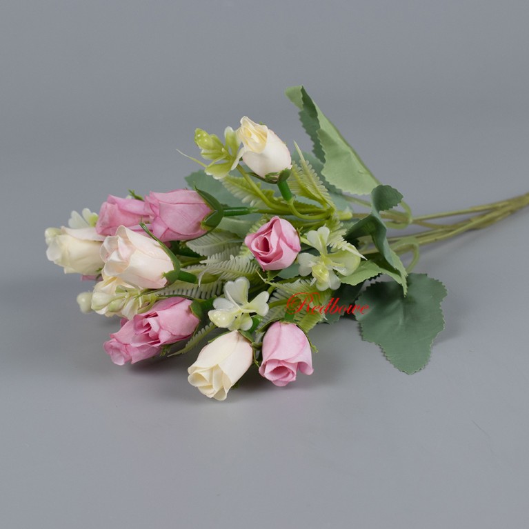 Розы мини розового и кремого цветов Б597