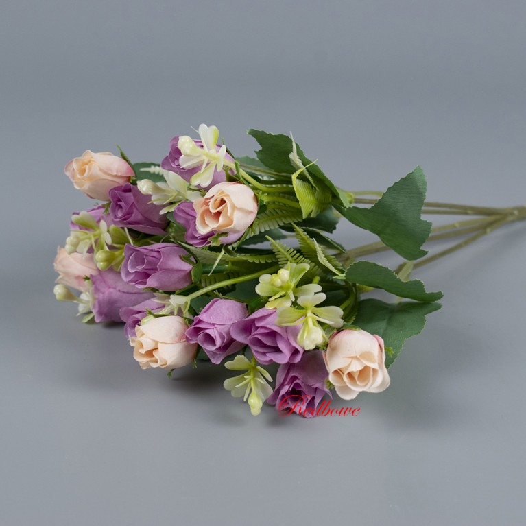 Розы мини сиреневого и кремового цветов Б597