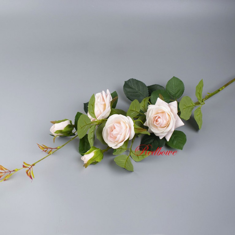 Ветка розы бледно-розовая Б537