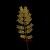 Ветка с листьями золотая П526