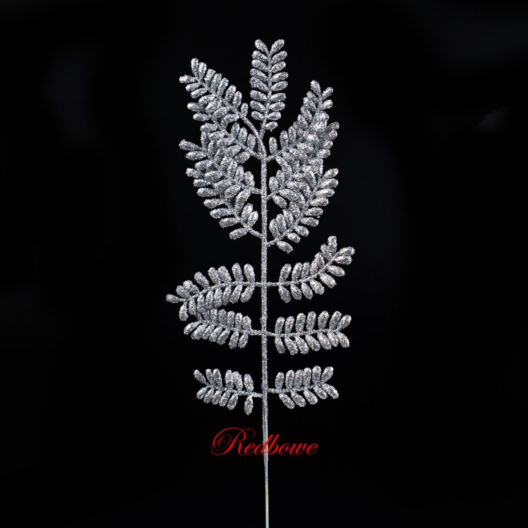 Ветка с листьями серебряная П526
