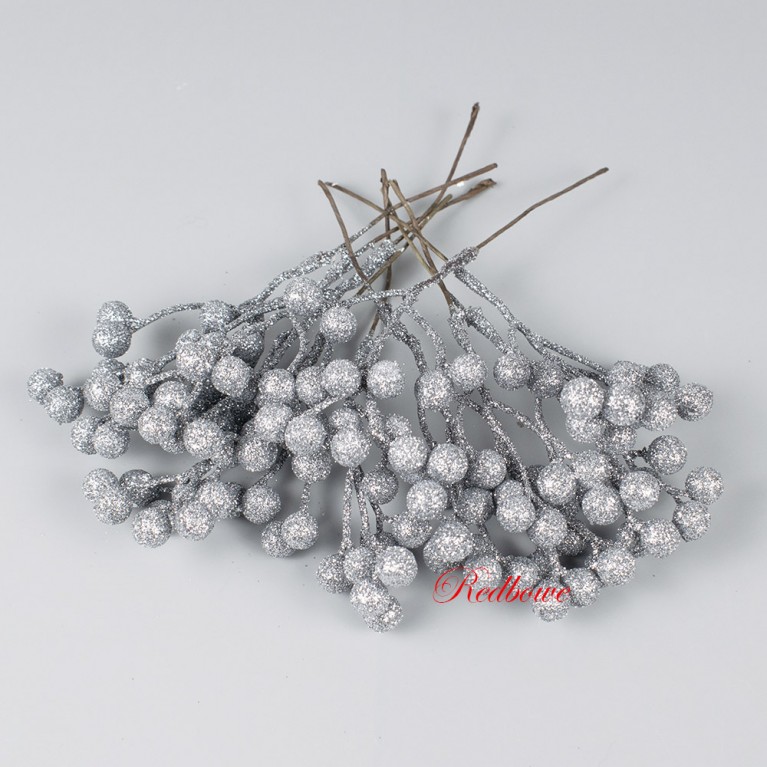 Грозди серебряных ягод (связка 10шт) П634