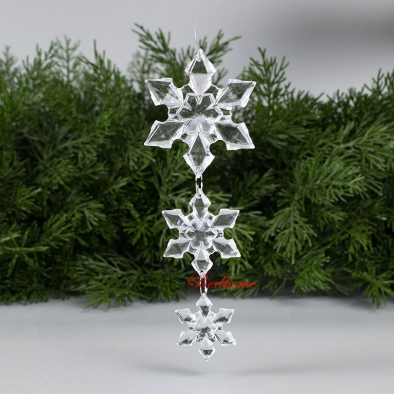 Подвеска Снежинка тройная 16см арт. 805