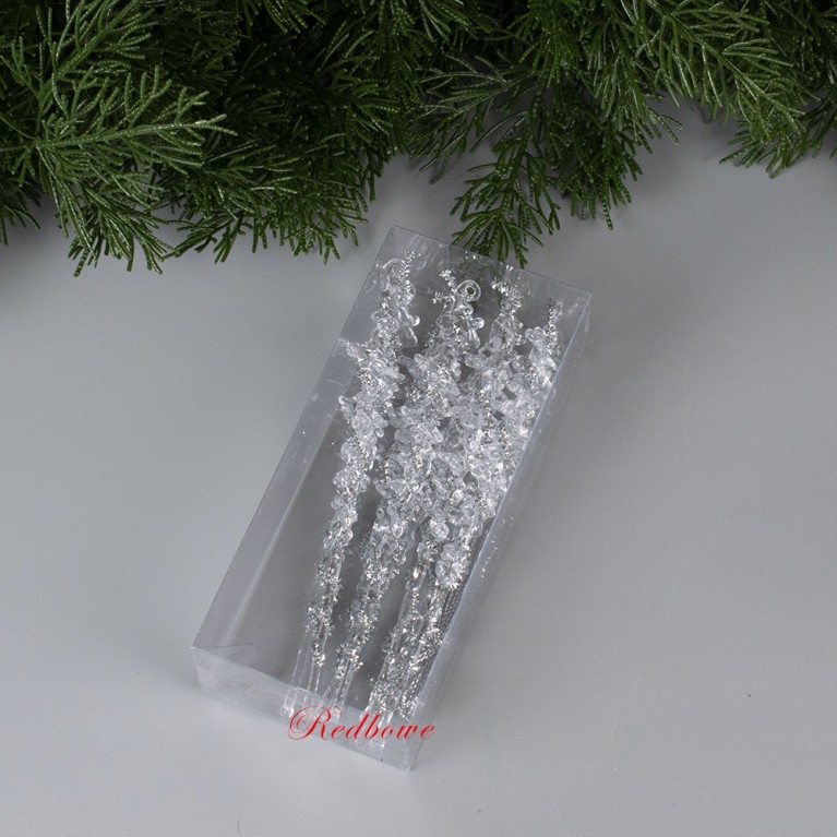 Подвеска "Сосульки с блеском" 15см, набор 5шт арт.810 Подвеска "Сосульки с блеском" 15см, набор 5шт арт.810