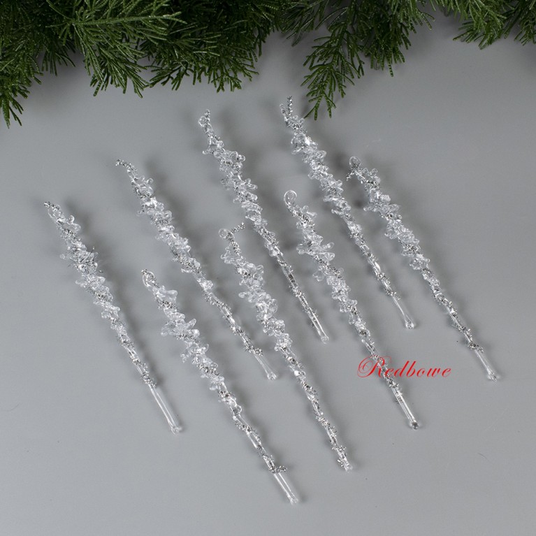 Подвеска "Сосульки с блеском" 15см, набор 5шт арт.810