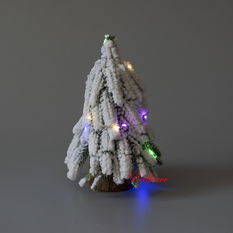 Елка заснеженная с подсветкой 19см арт.649