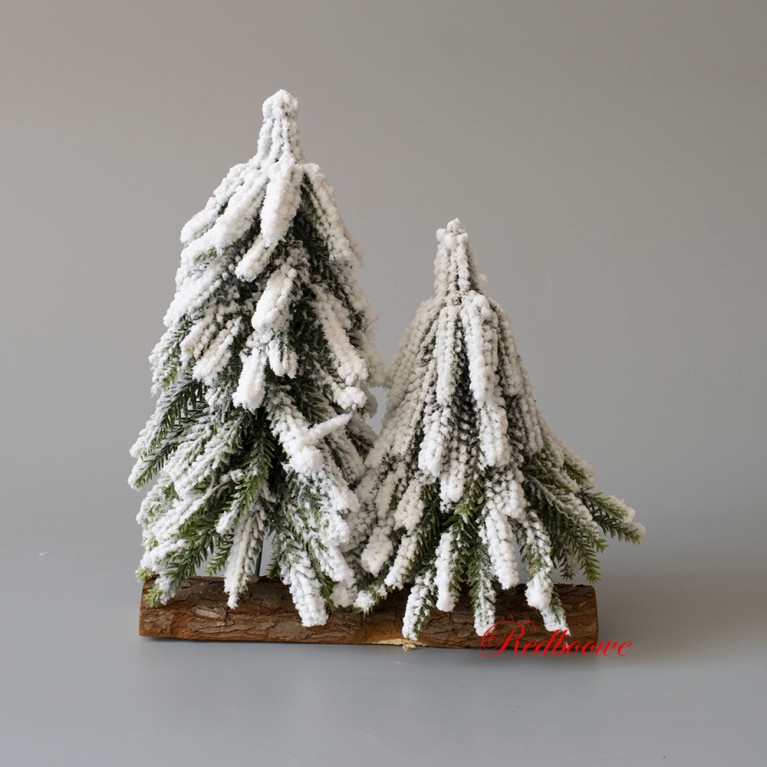Елка двойная заснеженная с подсветкой 25см арт.650