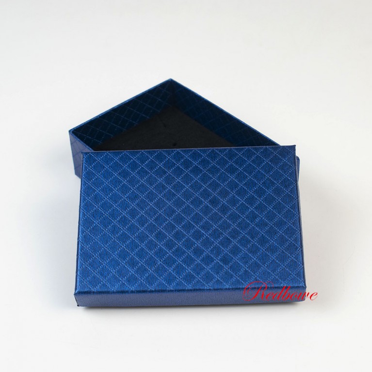 Коробка прямоугольная синяя 8х11х2,5см Ю92