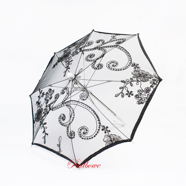Зонт декоративный черный арт.544